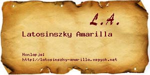 Latosinszky Amarilla névjegykártya